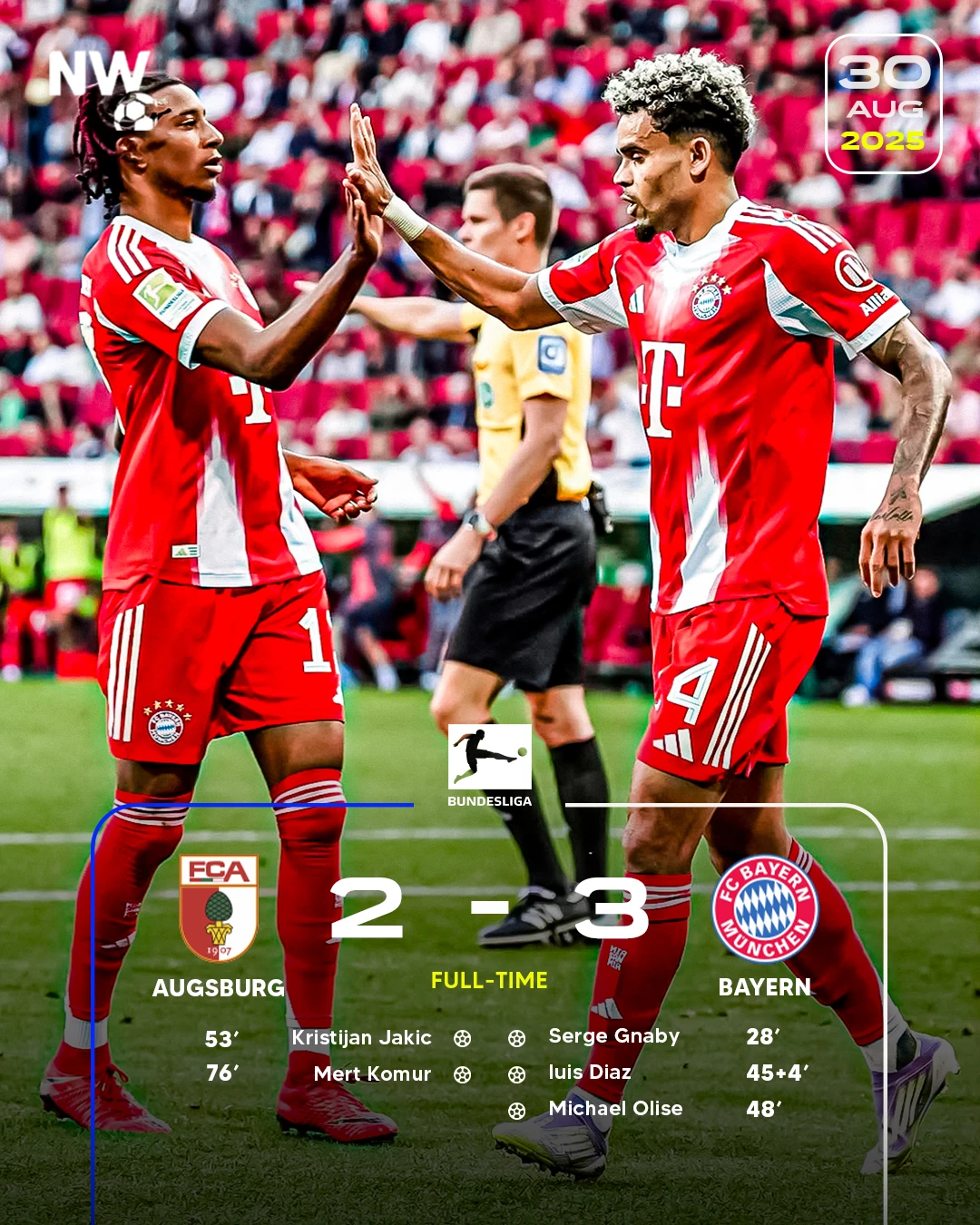 Augsburg Vs Bayern: Die Roten Menang Lagi