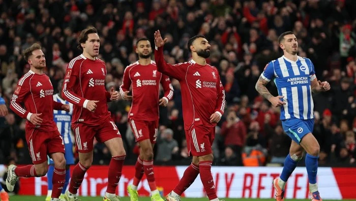 The Reds Terlalu Tangguh! Brighton Ditumbangkan, Liverpool Lolos ke Babak 16 Besar